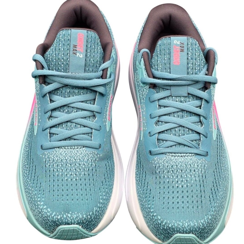 Brooks Ghost Max 2 Womens Running Shoes Teal Pink 1204201B475 Size 8.5